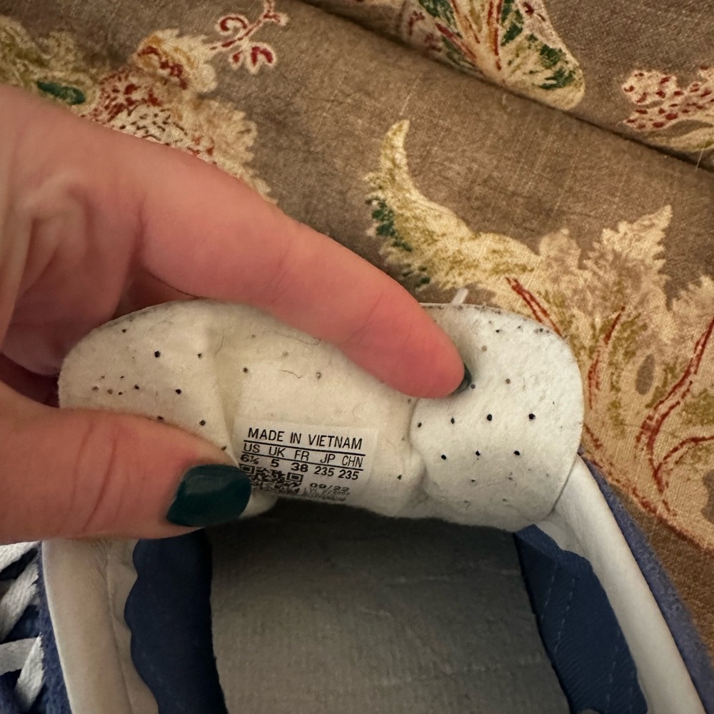 adidas Blue Suede Gazelle Sneakers with White Stripes - Picture 3 of 4